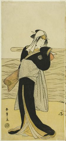 The Actor Nakamura Riko I as Hanako, the Daughter of Koshiba Kamon, Disguised as a Yota..., c. 1783. Creator: Shunsho