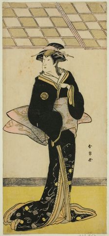 The Actor Nakamura Riko I as Lady Manko (Manko Gozen) (?) in the Play Soga Musume..., c. 1784. Creator: Katsukawa Shunjo