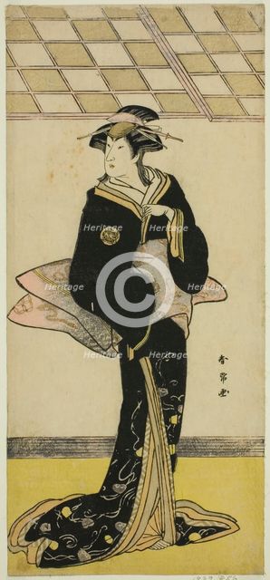 The Actor Nakamura Riko I as Lady Manko (Manko Gozen) (?) in the Play Soga Musume..., c. 1784. Creator: Katsukawa Shunjo.