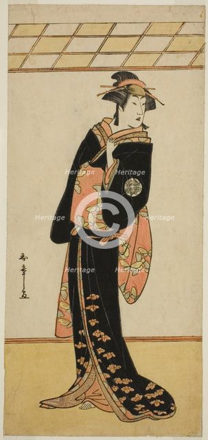 The Actor Nakamura Riko I as Lady Manko (Manko Gozen) (?) in the Play Soga Musume..., c. 1784. Creator: Shunsho.