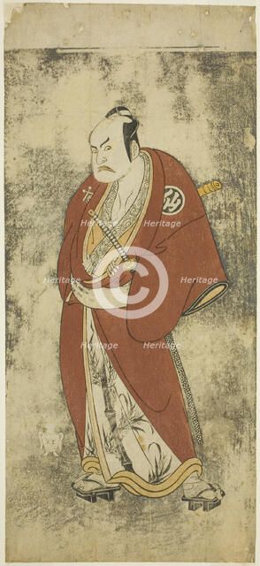 The Actor Nakamura Sukegoro II as Kaminari Shokuro in the Joruri "Gonin Otoko"..., c. 1768. Creator: Shunsho.