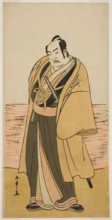 The Actor Nakamura Sukegoro II as Kaminari Shokuro in the Play Hatsumombi Kuruwa Soga..., c. 1780. Creator: Shunsho