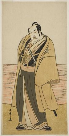 The Actor Nakamura Sukegoro II as Kaminari Shokuro in the Play Hatsumombi Kuruwa Soga..., c. 1780. Creator: Shunsho