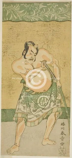 The Actor Nakamura Sukegoro II as the Sumo Wrestler Matano no Goro in the Play..., c. 1770. Creator: Shunsho.