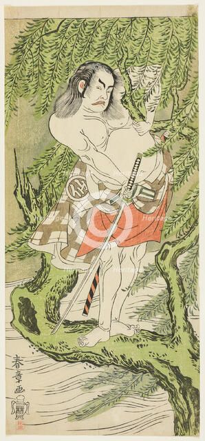 The Actor Nakamura Sukegoro II in the role of a chivalrous commoner (otokodate), Japan, c. 1768/70. Creator: Shunsho.
