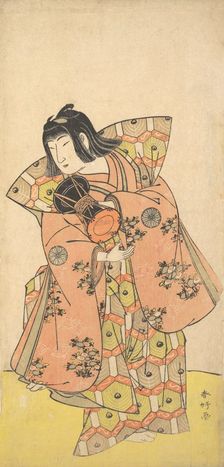 The Actor Nakamura Tomijuro as Bijomaru in the Drama "Kikujido Shuen no Iwaya", ca. 1773. Creator: Katsukawa Shunko