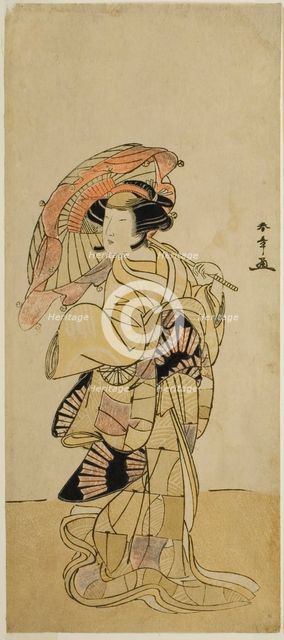 The Actor Nakamura Tomijuro I as a Female Fox from Mt. Ubagadake in the Play Chigo..., c. 1777. Creator: Shunsho.