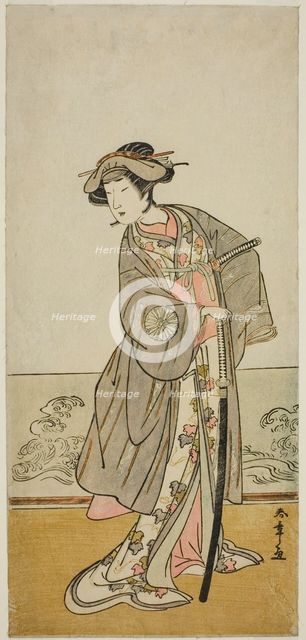 The Actor Nakamura Tomijuro I as Lady Hangaku (Hangaku Gozen) in the Play Wada-..., c. 1777. Creator: Shunsho.