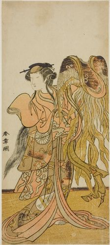 The Actor Nakamura Tomijuro I as the Courtesan Toyama of Tsuruga in the Play Keisei ..., c. 1775. Creator: Shunsho