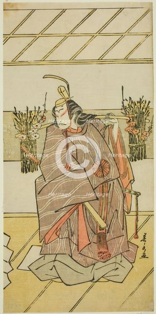 The Actor Nakamura Tomijuro I as the Spirit of Taira no Masakado Disguised as Otomo no..., c. 1775. Creator: Tamagawa Shunsui.