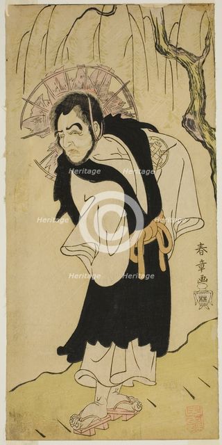 The Actor Nakamura Utaemon I as Monk Seigen of Kiyomizu Temple in the Play Soga Moyo..., c. 1769. Creator: Shunsho.