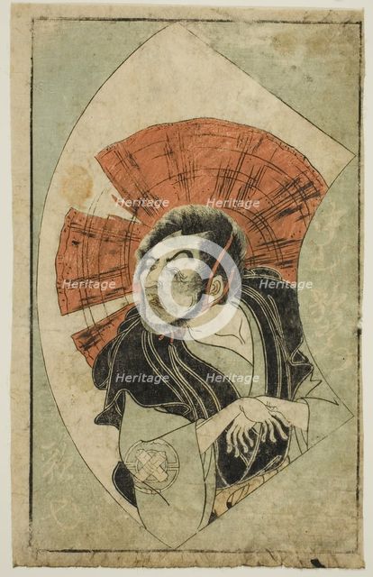 The Actor Nakamura Utaemon I, from "A Picture Book of Stage Fans (Ehon butai ogi)", Japan, 1770. Creator: Shunsho.
