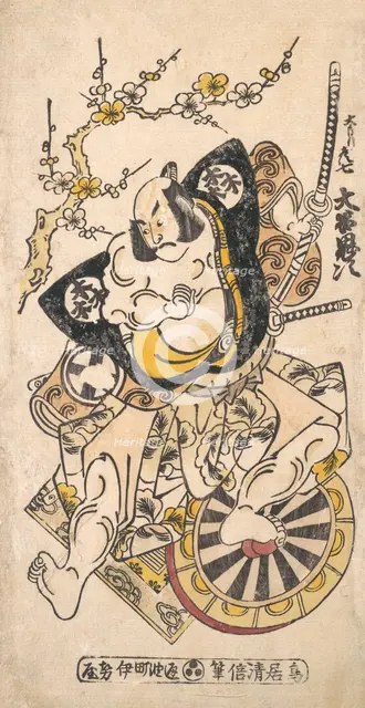 The actor Otani Oniji in the role of Omoni Hikoshichi, ca. 1730., ca. 1730. Creator: Torii Kiyomasu I.