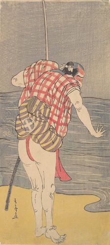 The Actor Otani Hiroemon III as Man Ready to Wade into the Sea with a Drawn Sword, ca. 1775. Creators: Shunsho, Otani Hiroemon