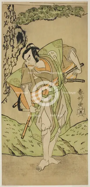 The Actor Otani Hiroemon III as Osada no Zenjo Kagemune in the Play Izu-goyomi Shibai..., c1772. Creator: Katsukawa Shunko.