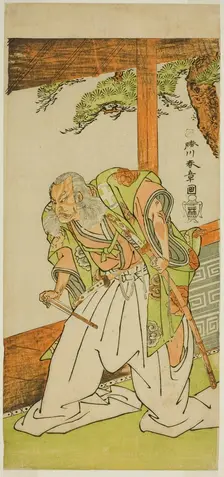 The Actor Otani Hiroemon III as Shinoda Jirodayu in the Play Keisei Momiji no Uchikake..., c. 1772. Creator: Shunsho