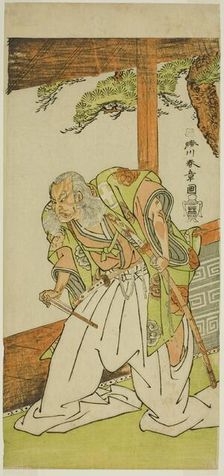 The Actor Otani Hiroemon III as Shinoda Jirodayu in the Play Keisei Momiji no Uchikake..., c. 1772. Creator: Shunsho