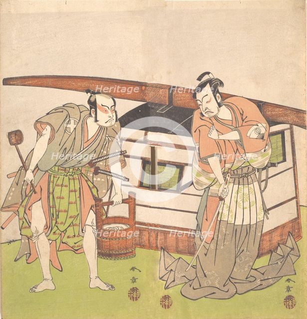 The Actor Otani Hiroji III and the Actor Onoe Kikugoro I, ca. 1778. Creators: Shunsho, Otani Hiroemon.