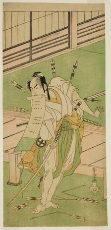 The Actor Otani Hiroji III as a White Fox Disguised as Ukishima Daihachi in the Play..., c. 1770. Creator: Shunsho