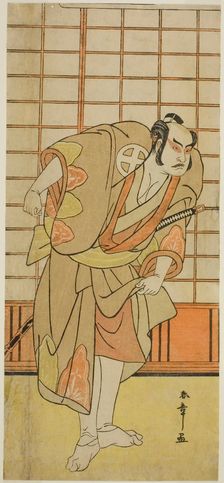 The Actor Otani Hiroji III as Hata no Daizen Taketora Disguised as Shikishima Wakahei..., c. 1784. Creator: Shunsho