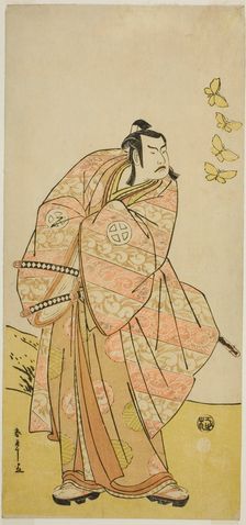 The Actor Otani Hiroji III as Makino Arataro Tokizumi in the Play Hana no O-Edo Masakado..., c.1789. Creator: Shunsho