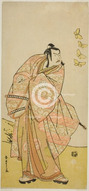 The Actor Otani Hiroji III as Makino Arataro Tokizumi in the Play Hana no O-Edo Masakado..., c.1789. Creator: Shunsho.