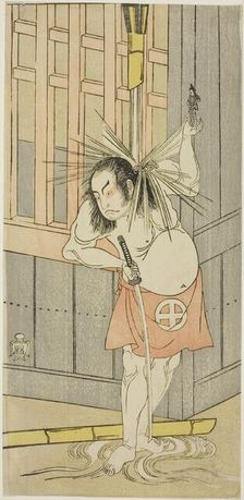 The Actor Otani Hiroji III, Possibly as Akaneya Hanshichi in the Play Fuji no Yuki Kaikei Soga..., c Creator: Shunsho