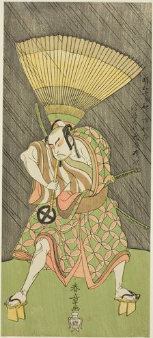 The Actor Otani Hiroji III, Probably as Ukishima Daihachi in the Play Shinasadame Soma..., c. 1770. Creator: Shunsho