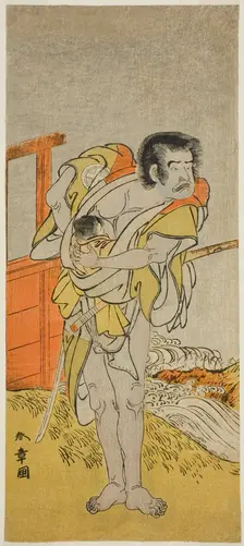 The Actor Otani Tomoemon I as Kasahari Hokkyo in the Play Kazoe Uta Ta Ue Soga..., c. 1776. Creator: Shunsho
