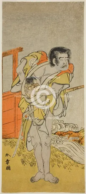 The Actor Otani Tomoemon I as Kasahari Hokkyo in the Play Kazoe Uta Ta Ue Soga..., c. 1776. Creator: Shunsho.