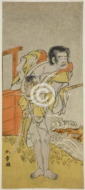 The Actor Otani Tomoemon I as Kasahari Hokkyo in the Play Kazoe Uta Ta Ue Soga..., c. 1776. Creator: Shunsho.