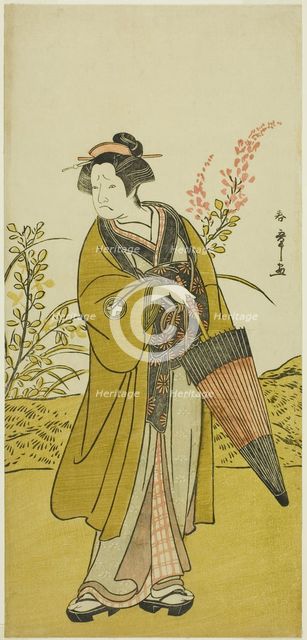 The Actor Otani Tomoemon I as Otsuma in the Play Kabuki no Hana Bandai Soga, Performed..., c. 1781. Creator: Shunsho.