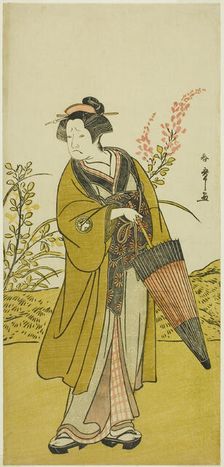 The Actor Otani Tomoemon I as Otsuma in the Play Kabuki no Hana Bandai Soga, Performed..., c. 1781. Creator: Shunsho
