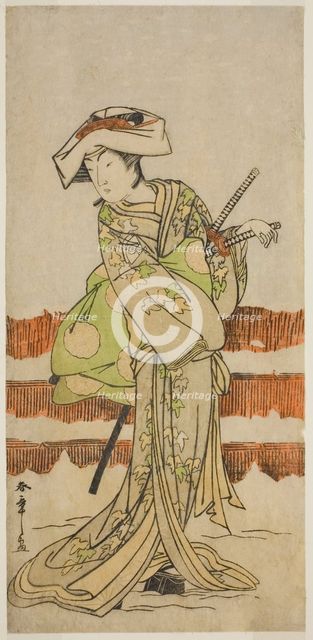 The Actor Onoe Kikugoro I as Tonase in the Play Kanadehon Chushin Nagori no Kura..., c. 1780. Creator: Shunsho.