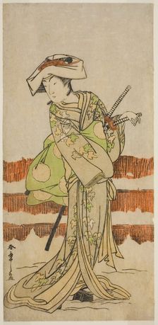 The Actor Onoe Kikugoro I as Tonase in the Play Kanadehon Chushin Nagori no Kura..., c. 1780. Creator: Shunsho