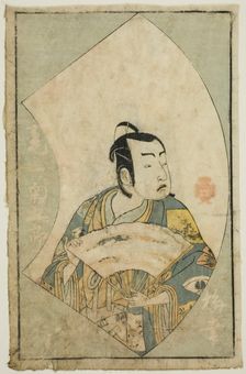 The Actor Onoe Kikugoro I, from "A Picture Book of Stage Fans (Ehon butai ogi)", Japan, 1770. Creator: Shunsho