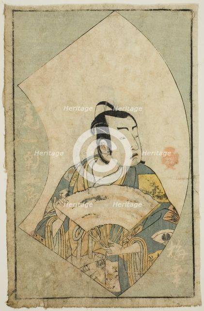 The Actor Onoe Kikugoro I, from "A Picture Book of Stage Fans (Ehon butai ogi)", Japan, 1770. Creator: Shunsho.