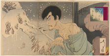 The Actor Onoe Kikugoro V as the Priest Sogen (Yuki: Iwakura Sogen Onoe Baiko), from..., 1890. Creator: Tsukioka Yoshitoshi