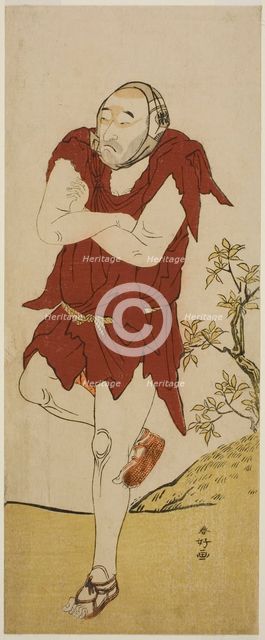 The Actor Onoe Matsusuke I as a Mendicant Monk (Gannin Bozu) in the Play Keisei Ide..., c. 1787. Creator: Katsukawa Shunko.