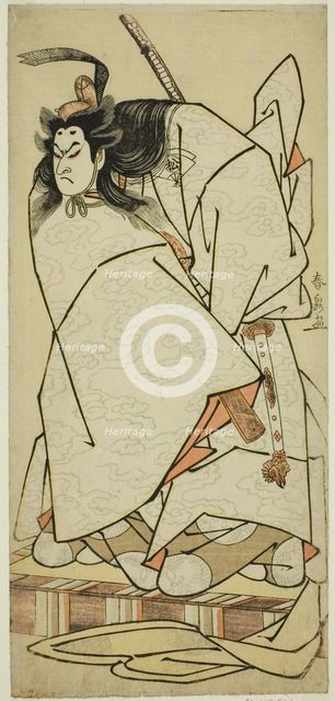 The Actor Onoe Matsusuke I as Ashikaga Takauji in the Play Kumoi no Hana Yoshino no..., c. 1786. Creator: Katsukawa Shunsen.