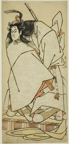 The Actor Onoe Matsusuke I as Ashikaga Takauji in the Play Kumoi no Hana Yoshino no..., c. 1786. Creator: Katsukawa Shunsen