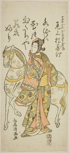 The Actor Onoe Matsusuke I as Koroku in the play "Furitsumu Hana Nidai Genji," performed..., 1765. Creator: Torii Kiyomitsu