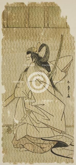 The Actor Onoe Matsusuke I as Prince Takanori in the play "Kaeribana Eiyu Taiheiki,"..., c. 1779. Creator: Shunsho.