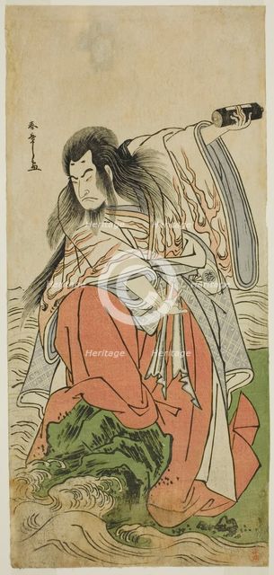 The Actor Onoe Matsusuke I as Retired Emperor Sutoku in the Play Kitekaeru Nishiki no..., c. 1780. Creator: Shunsho.