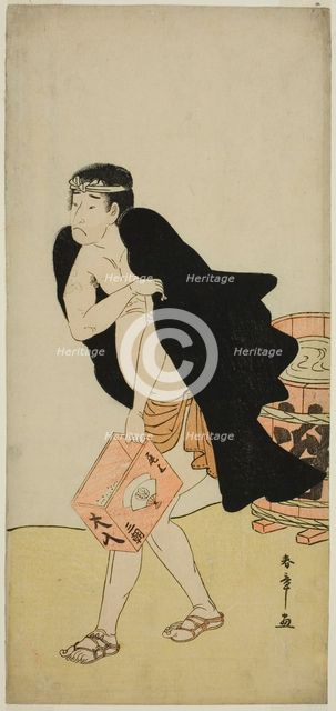 The Actor Onoe Matsusuke I as the Palanquin Bearer Gohei in the Play Kitekaeru Nishiki..., c. 1780. Creator: Shunsho.