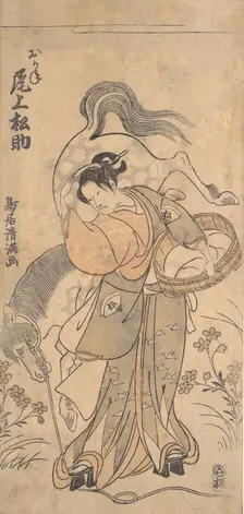 The Actor Onoe Matsusuke in the Role of the Famous Strong Woman Okane, probably 1765., probably 1765 Creator: Torii Kiyomitsu