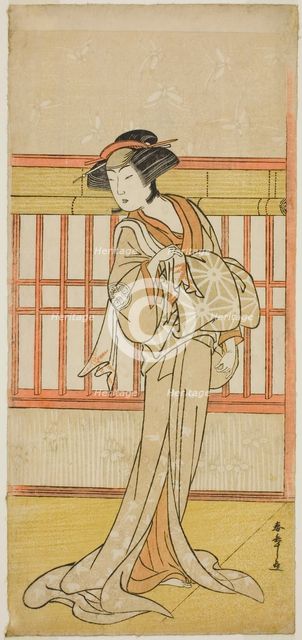 The Actor Osagawa Tsuneyo II as the Courtesan Miyagino (?) in the Play Go Taiheiki..., c. 1780. Creator: Shunsho.