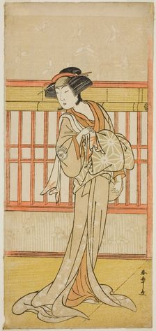 The Actor Osagawa Tsuneyo II as the Courtesan Miyagino (?) in the Play Go Taiheiki..., c. 1780. Creator: Shunsho