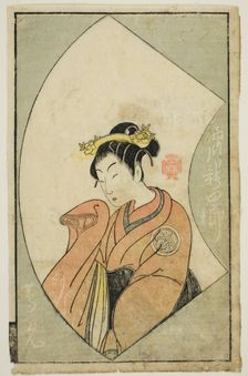 The Actor Anegawa Shinshiro II, from "A Picture Book of Stage Fans (Ehon butai ogi)", Japan, 1770. Creator: Shunsho