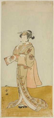 The Actor Arashi Hinaji in an Unidentified Female Role, Japan, c. 1772. Creator: Shunsho